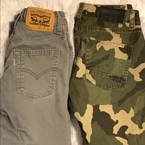 Levi’s and Hudson camo & grey pants size 8
